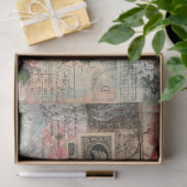 古いポストカードのコラージュ 薄葉紙 (ギフト)