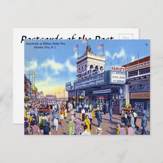 古いポストカード – アトランティックシティ，ニュージャージー州，アメリカ ポストカード (正面/裏面)
