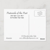 古いポストカード – アメリカのタイラー大統領 ポストカード (裏面)