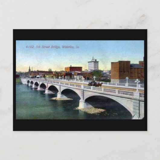 古いポストカード – アメリカ合衆国，アイオワ州，ウォータールー ポストカード (正面)