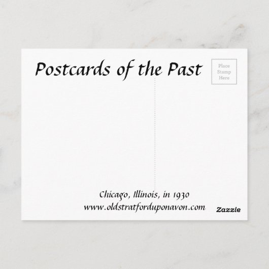古いポストカード - イリノイ州シカゴ ポストカード (裏面)
