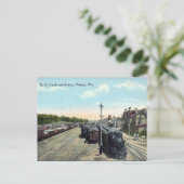 古いポストカード - ウィスコンシン州ポーティジ ポストカード (スタンド正面)