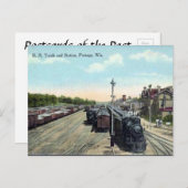 古いポストカード - ウィスコンシン州ポーティジ ポストカード (正面/裏面)