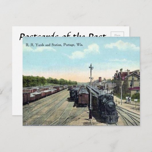 古いポストカード - ウィスコンシン州ポーティジ ポストカード (正面/裏面)