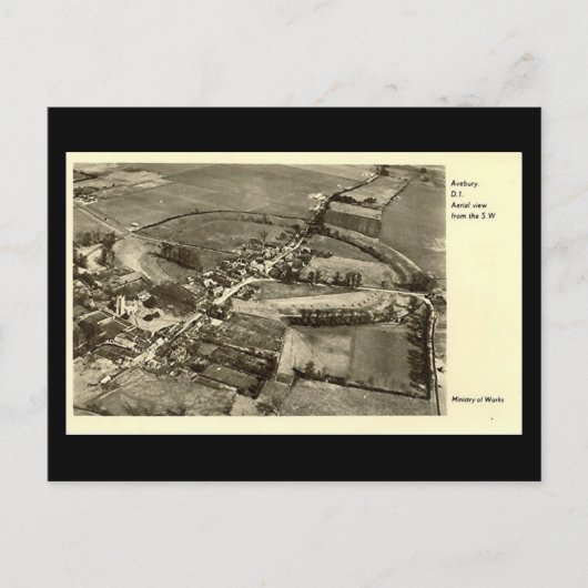 古いポストカード – ウィルトシャー州Avebbury ポストカード (正面)