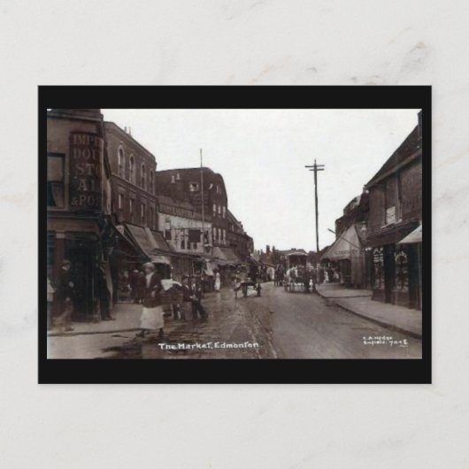 古いポストカード – エドモントン市場。ロンドン ポストカード (正面)