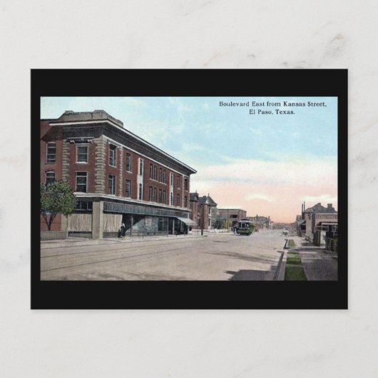 古いポストカード – エルパソ，テキサス州 ポストカード (正面)