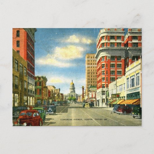 古いポストカード – オースティンテキサス州 ポストカード (正面)