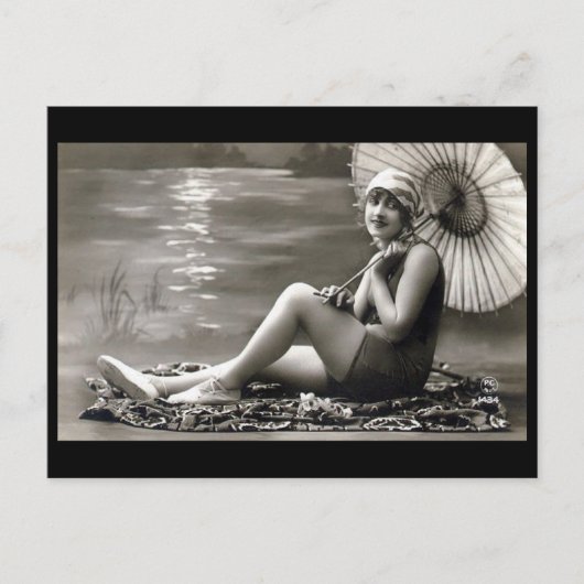 古いポストカード – ガールバイ・ザ・リバー ポストカード (正面)