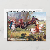 古いポストカード – キツネ狩り ポストカード (正面/裏面)