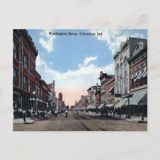 古いポストカード – コロンバス、インディアナ州，アメリカ ポストカード (正面)