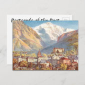 古いポストカード – スイス、インターラーケン、Jungfrau ポストカード (正面/裏面)