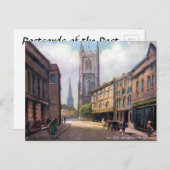 古いポストカード - ダービーのアイアンゲート ポストカード (正面/裏面)