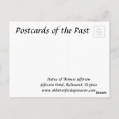 古いポストカード – トーマス・ジェファーソン像 ポストカード (裏面)