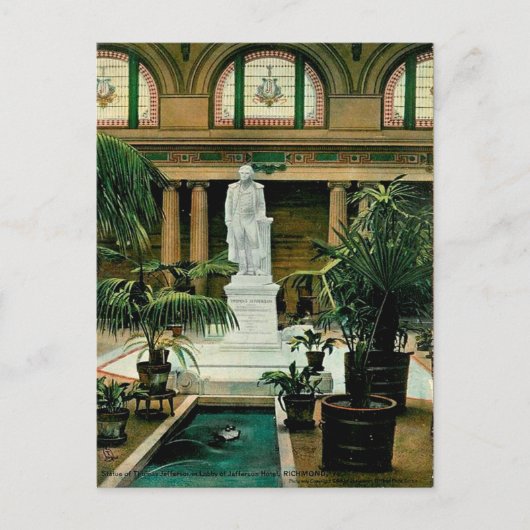 古いポストカード – トーマス・ジェファーソン像 ポストカード (正面)