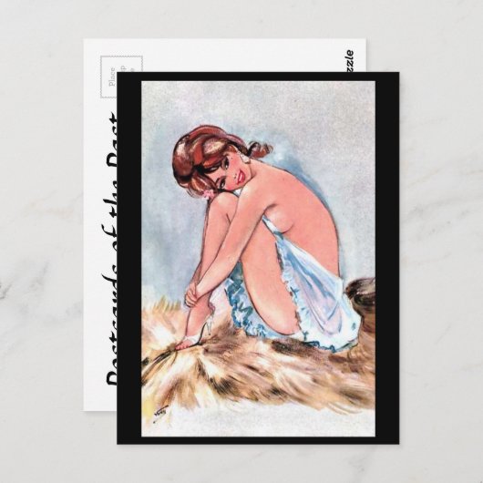 古いポストカード – ピンアップガール ポストカード (正面/裏面)