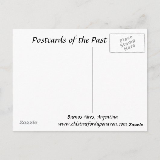 古いポストカード – ブエノスアイレス，アルゼンチン。 ポストカード (裏面)