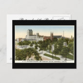 古いポストカード、モントリオール、ウィンザー駅 ポストカード (正面/裏面)