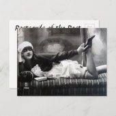 古いポストカード – リクライニングメイド ポストカード (正面/裏面)