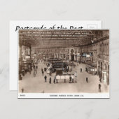 古いポストカード – ロンドンのウォータールー駅 ポストカード (正面/裏面)