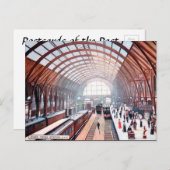 古いポストカード – ロンドンのキングス・クロス・ステーション ポストカード (正面/裏面)