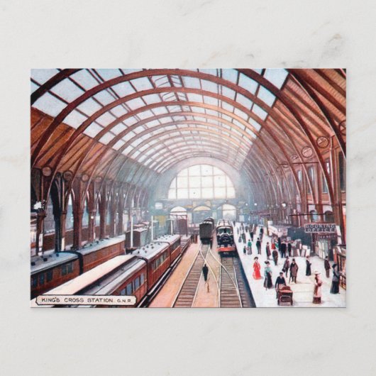 古いポストカード – ロンドンのキングス・クロス・ステーション ポストカード (正面)