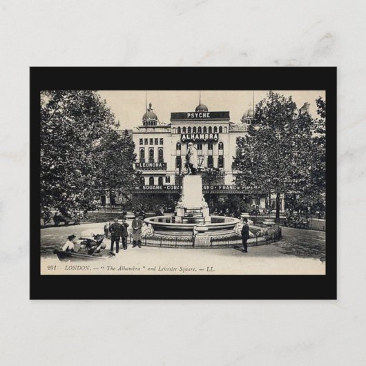 古いポストカード – ロンドン、アルハンブラ劇場、レスター ポストカード (正面)