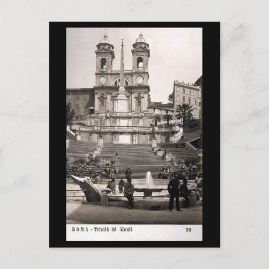 古いポストカード - ローマ、スペイン階段 ポストカード (正面)