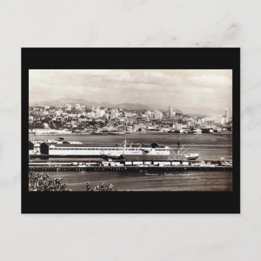 古いポストカード – ワシントン州シアトル、ウォーターフロント ポストカード (正面)