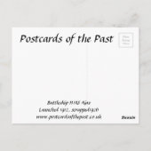 古いポストカード – 戦艦HMS Ajax ポストカード (裏面)