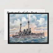 古いポストカード – 戦艦HMS Lord Nelson ポストカード (正面/裏面)