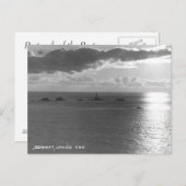 古いポストカード – 日没、土地の端、コーンウォール ポストカード (正面/裏面)