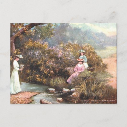 古いポストカード – 春 ポストカード (正面)