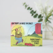 古いポストカード – 漫画 – ゴルフ – ホールインワン ポストカード (スタンド正面)