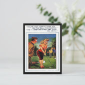 古いポストカード – 漫画 – ゴルフ ポストカード (スタンド正面)