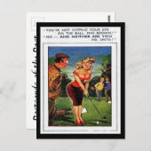 古いポストカード – 漫画 – ゴルフ ポストカード (正面/裏面)