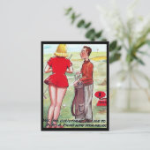 古いポストカード – 漫画 – ゴルフ ポストカード (スタンド正面)