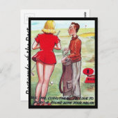 古いポストカード – 漫画 – ゴルフ ポストカード (正面/裏面)