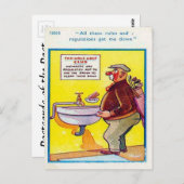 古いポストカード – 漫画 – ゴルフ ポストカード (正面/裏面)