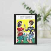 古いポストカード – 漫画 – ゴルフ ポストカード (スタンド正面)