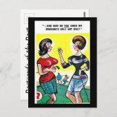 古いポストカード – 漫画 – ゴルフ ポストカード (正面/裏面)