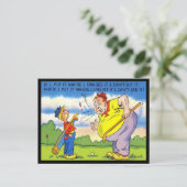 古いポストカード – 漫画 – ゴルフ ポストカード (スタンド正面)