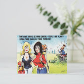 古いポストカード – 漫画 – ゴルフ ポストカード (スタンド正面)