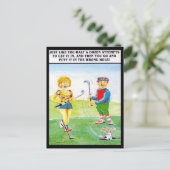 古いポストカード – 漫画 – ゴルフ ポストカード (スタンド正面)