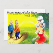 古いポストカード – 漫画 – ゴルフ – 失ったボール ポストカード (正面/裏面)