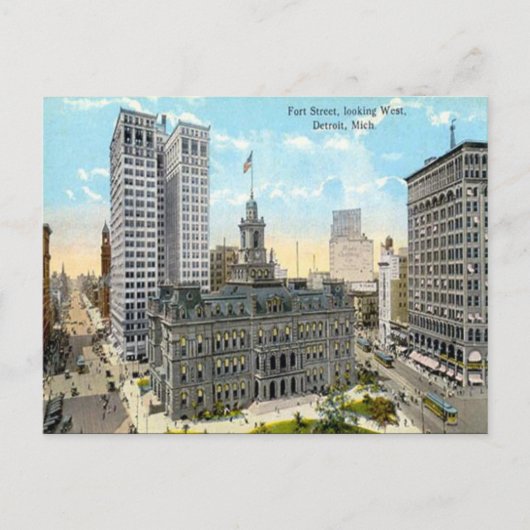 古いポストカード – 米国ミシガン州デトロイト ポストカード (正面)