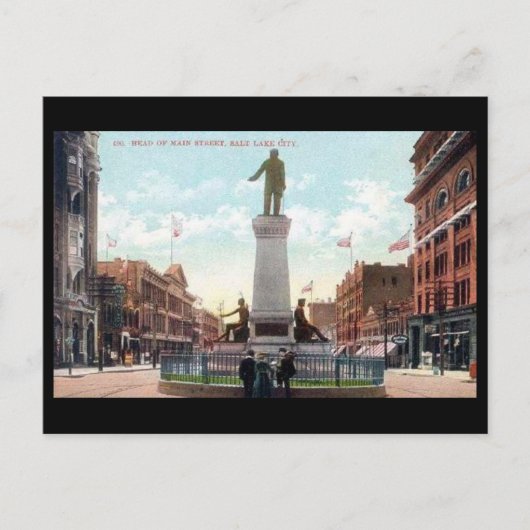 古いポストカード – 米国ユタ州ソルトレイクシティのメインセント ポストカード (正面)