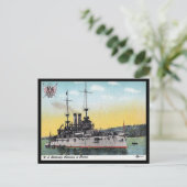 古いポストカード – 米国戦艦「アラバマ」 ポストカード (スタンド正面)
