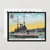 古いポストカード – 米国戦艦「アラバマ」 ポストカード (正面/裏面)