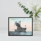 古いポストカード – 米国戦艦「デラウェア」。 ポストカード (スタンド正面)